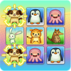 Animal Connection bietet 3 verschiedene Spielmodi und 30 Puzzle-Stufen: Kombiniere alle niedlichen Tiere und räum das Brett ab!